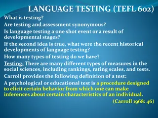 Language Testing History & Development
