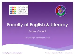Faculty of English & Literacy Parent Council Highlights
