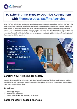 10 Labyrinthine Steps to Optimize Recruitment with Pharmaceutical Staffing Agencies