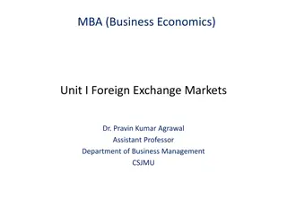 MBA (Business Economics) Unit I Foreign Exchange Markets
