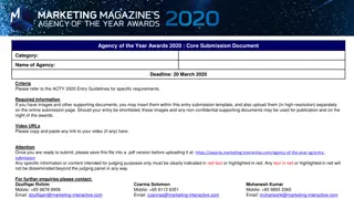Agency of the Year Awards 2020 Submission