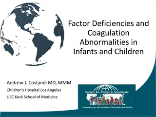 Factor Deficiencies and Coagulation Abnormalities in Pediatrics