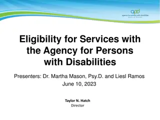 Eligibility for Services with the Agency for Persons with Disabilities