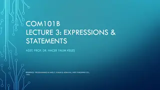Arithmetic Expressions and Evaluation Guidelines