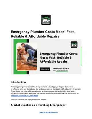 Emergency Plumber Costa Mesa_ Fast, Reliable & Affordable Repairs