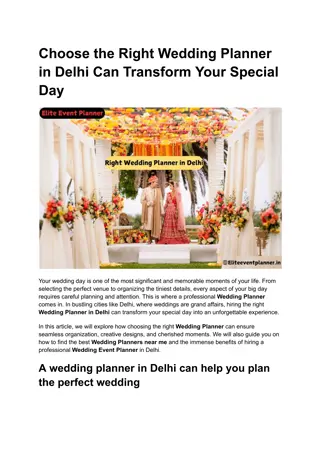 Choose the Right Wedding Planner in Delhi Can Transform Your Special Day