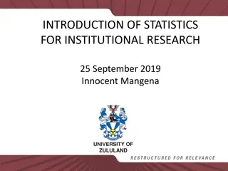 Introduction of Statistics for Institutional Research