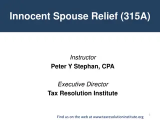 Innocent Spouse Relief (315A)