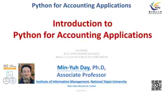 Python for Accounting Applications at NTPU