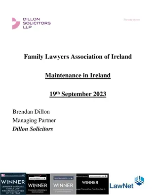 Maintenance Provisions in Irish Family Law