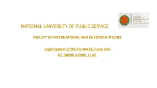 Legal System of the EU and ECJ Case Law Overview