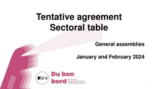 Tentative Agreement for Sectoral Table Discussions