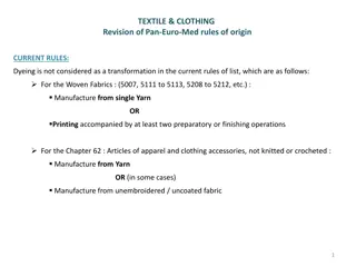 Revision of Pan-Euro-Med Rules of Origin in Textile and Clothing Industry