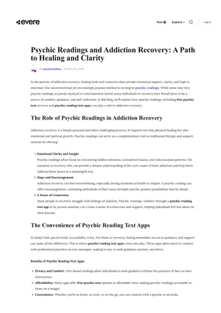 Psychic Readings and Addiction Recovery A Path to Healing and Clarity