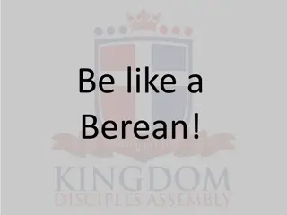 Be Like a Berean: Separation, Reception, Study