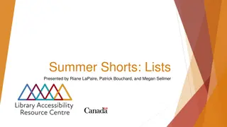 Summer Shorts: Lists