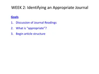 WEEK 2: Identifying an Appropriate Journal