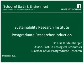 Sustainability Research Institute Postgraduate Researcher Induction Program
