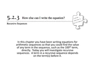 Investigating Recursive Sequences