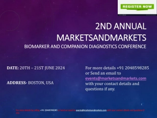 Biomarker and Companion Diagnostics Conference -USA (20th - 21st June 2024)