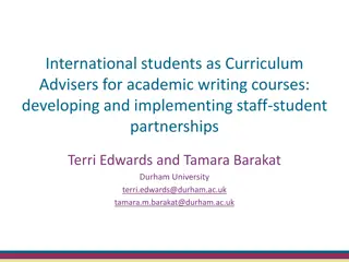 Developing Student-Staff Partnerships in Academic Writing Courses