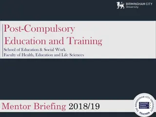 Post-Compulsory Education Mentor Briefing 2018/19