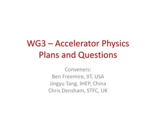 WG3-Accelerator Physics Plans and Questions