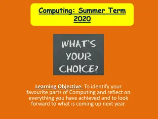 Computing: Summer Term  2020