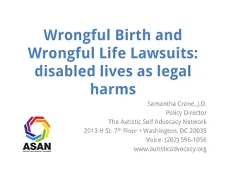 Wrongful Birth and Life Lawsuits: Disabled Lives as Legal Harms