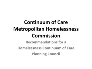 Recommendations for Homelessness Continuum of Care Planning Council