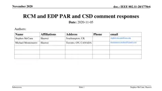 RCM and EDP PAR and CSD comment responses