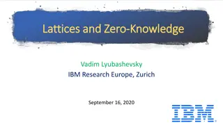 Lattices and Zero Knowledge by Lyubashevsky