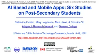 AI Based and Mobile Apps: Six Studies  on Post-Secondary Students