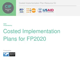 Strategic Planning with Costed Implementation Plans