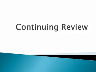 Continuing Review of Research Protocols