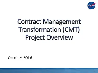 Contract Management Transformation (CMT) Project Overview