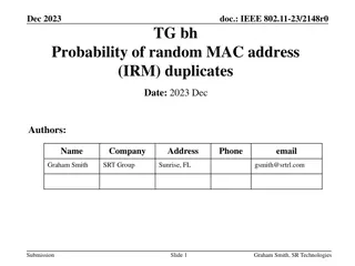 Probability of Random MAC Address Duplicates Study