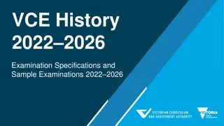 VCE History 2022-2026 Examination Specifications and Sample Examinations