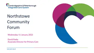 Northstowe Community Forum: Health Care Overview and Future Plans