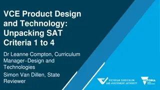 VCE Product Design and Technology: Unpacking SAT Criteria 1-4
