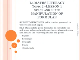 Manipulating Formulas for Geometric Shapes