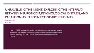 Interplay Between Neuroticism, Psychological Distress, and Parasomnias in Post-Secondary Students