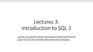 Introduction to SQL Lectures and Activities