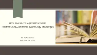 Developing Effective Questionnaires for Research Studies