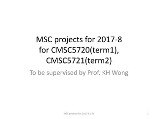 Innovative MSC Projects for 2017-2018 in Computer Science