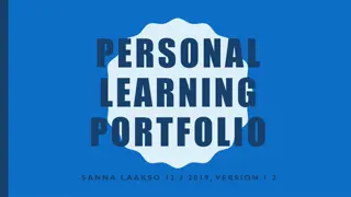 Personal Learning Portfolio of Sanna Laakso - Current Skills and Future Goals