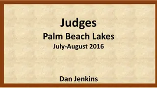Judges of Palm Beach Lakes July-August 2016: Ibzan, Elon, Abdon & Jephthah