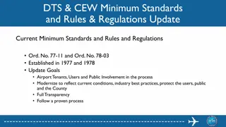 DTS & CEW Minimum Standards Update Process