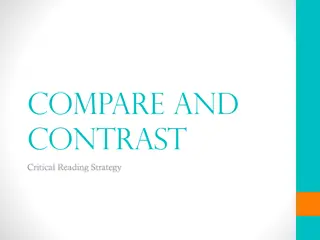 Critical Reading Strategies: Compare and Contrast