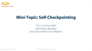 Tim Cartwright OSG Virtual School Pilot - Self-Checkpointing July 17